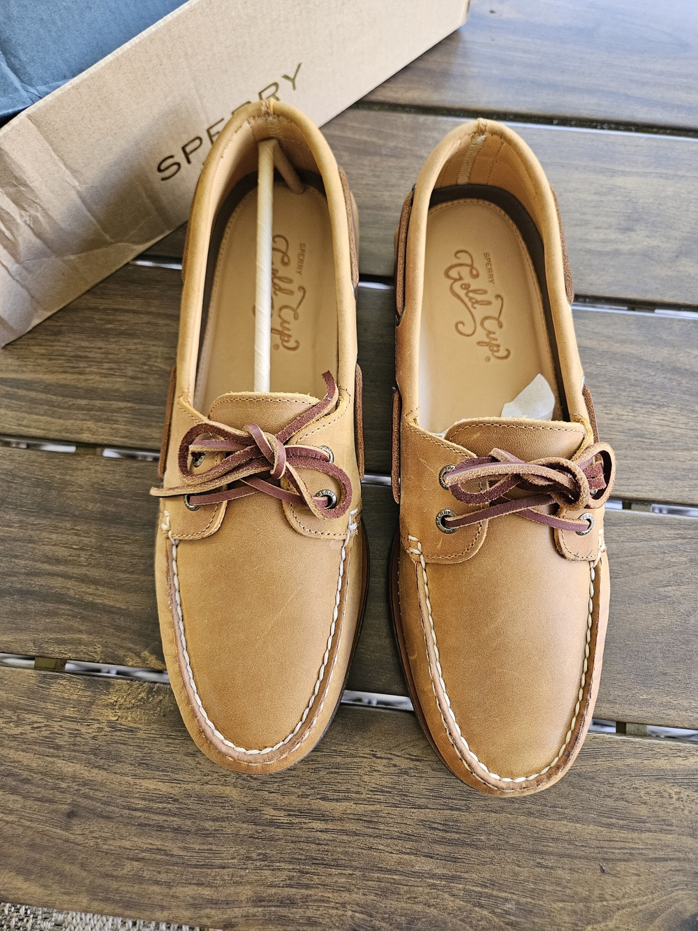 NWT Sperry Gold Cup Men’s Tan Leather Boat Shoes